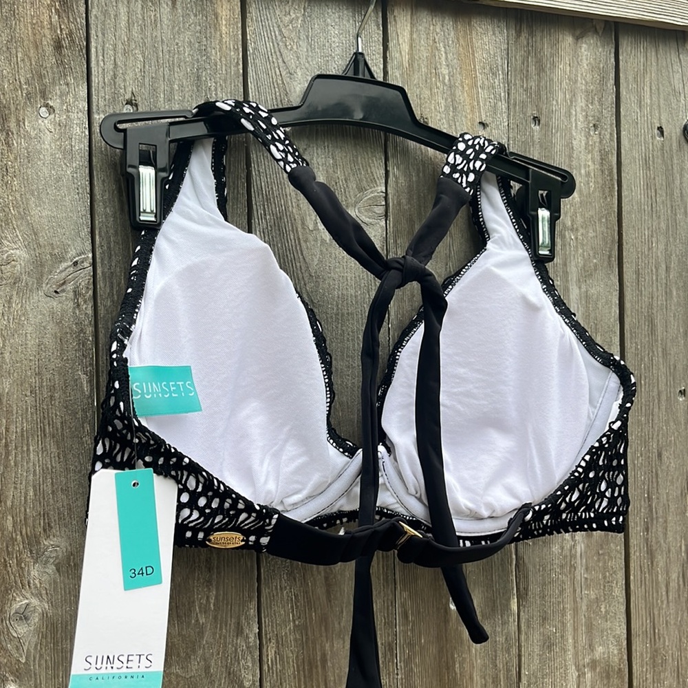 Sunsets California Black Diamond Muse Bikini Top,Size 34D,NWT - Picture 9 of 12